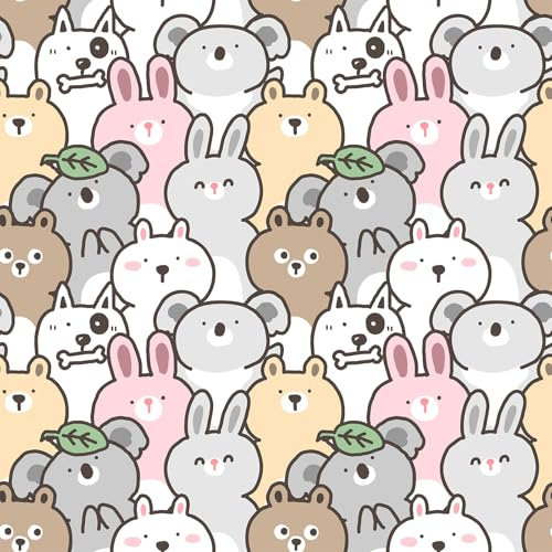 VaryFloral Carta da Parati Adesiva Muro Animale Pellicola Adesiva per Mobili 30.5cmx300cm Carta Adesiva per Pareti Coniglio Cervo Koala Decorazioni Parete Impermeabile Rivestimento Parete Cassetto