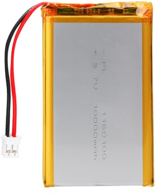 Batería LiPo 3,7V 10000mAh 1160100 con cable JST – Batería de polímero de litio recargable para altavoces Bluetooth, proyectos DIY y dispositivos electrónicos