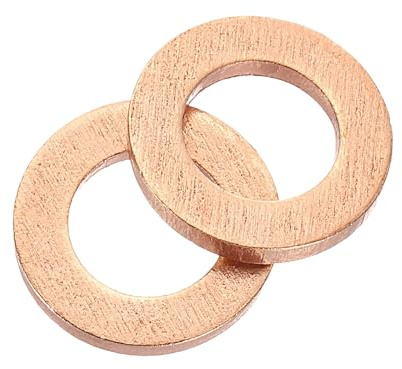 QUARKZMAN Arandela Plana, 26 Pcs Anillos Planos de Cobre M8, 14mm OD, 1.5mm de Espesor Kit de Surtido de Sellos de Anillo, Junta de Sellado Metálica para Tornillos, Pernos y Tuercas