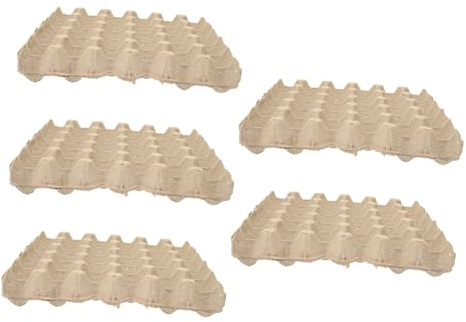 Mobestech Cartone Portauova in Polpa di Carta Beige, Confezione da 5 Pezzi, Protegge le Uova e Resiste alla Deformazione, per Conservazione Domestica