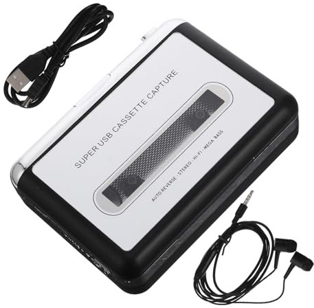 Tofficu Convertidor De Cinta USB Portátil Reproductor De Música De Alta Fidelidad para Convertir Casetes Antiguos Archivos