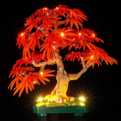 LocoLee Led Light Set Compatible with Lego 10348 Japanese Red Maple Bonsai Tree Led Customized Version Decoration Lighting Kit Compatible with Lego 10348 Building Blocks Model,Only Lights Set,No Model