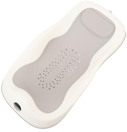 Fdit Seggiolino da Bagnetto Reclinabile con Termometro per Sedia da Bagno per Neonati, Supporto per Vasca da Bagno e Sedia da Doccia TPE+PP