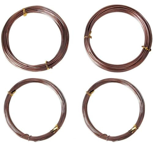 FACAIIO Bonsaï en fil de fer pour plantes et arbres, aluminium anodisé, 4 tailles (10 mm, 15 mm, 20 mm, 25 mm), 23 mètres de long, rouille