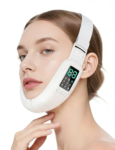 Double Chin Machine, V Face Beauty Device for Woman 8 Modes and 15 Intensity Levels Electric Smart Face Device with Magnetic Photon Vibrating Massage Facial Aesthetic Device (Model: UI-200)