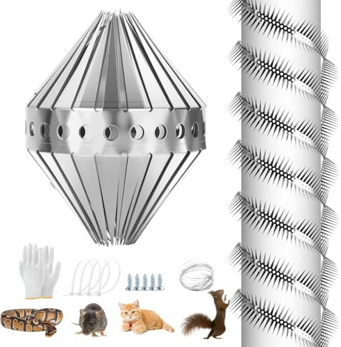 Dissuasori Piccioni, Dissuasori Gatti con Guanti, Anti Piccioni con Accessori, Repellente Gatti per Protezione Martora Grondaia, Albero, Casa, Giardino