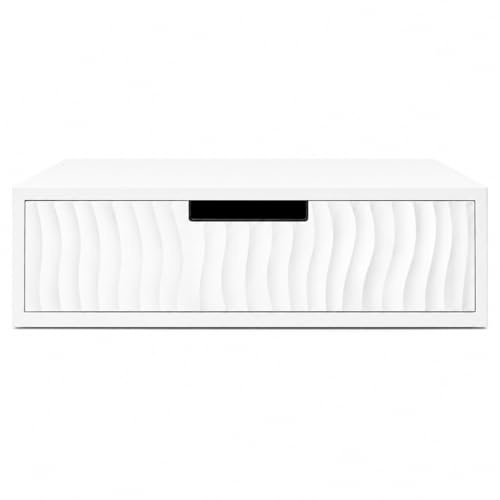 Porta Capsule Caffè in Legno con 3 Scomparti, Organizer Coffee Station, Portacialde e Porta Cialde Caffè da Appoggio, Contenitore Capsule 30x30x10 cm (Bianco)