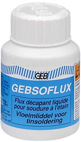 décapant liquide pour soudure à l'étain - geb gebsoflux - flacon 80 ml - avec pinceau