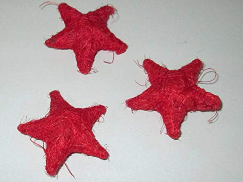 TM Streudeko, Tischdeko, Sisal-Sterne 5cm, 12 Stück, rot