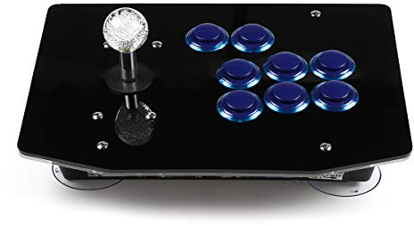 C-FUNN Arcade Stick PC Game Joystick USB Fightstick Light 6 Buttons Controller - Blue