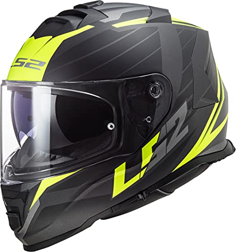LS2, Integraler Motorradhelm Storm Nerve Matt Black Yellow, XXL