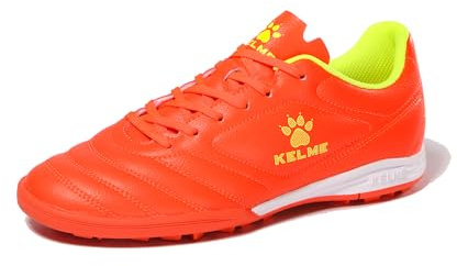 Kelme Barn inomhus turf fotbollssko, tjej fotbollsstrumpor Arch Support, kvinnors performance futsal sneakers orange US 12