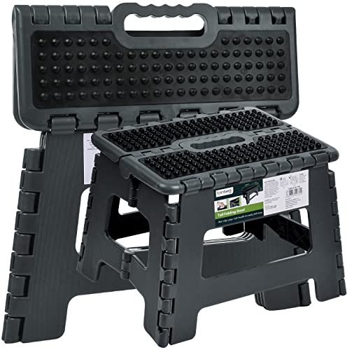 Rainberg Marchepied Pliable pour Enfants et Adultes, Tabouret antidérapant, Tabouret Pliable, Tabouret Robuste avec poignée sur Le Dessus, Utilisation dans la Cuisine, la Salle de Bain, Facile à