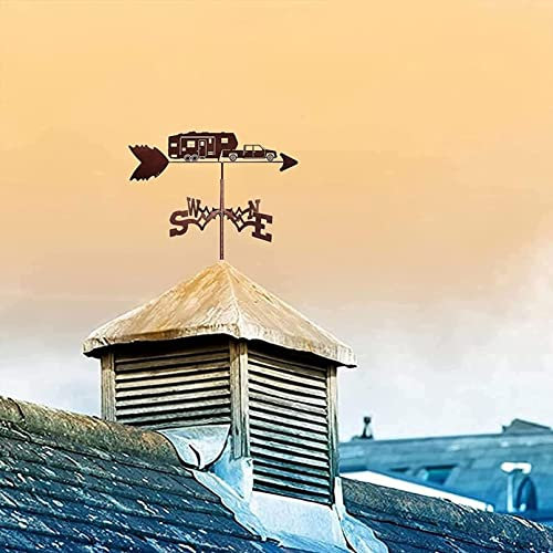 Veleta Estilo Europeo Techo de Hierro Forjado Techo Veleta Decoración de Techo Veleta Kit de indicador de dirección del Viento Jardín al Aire Libre Césped Soporte de Metal Veleta de Caballo.