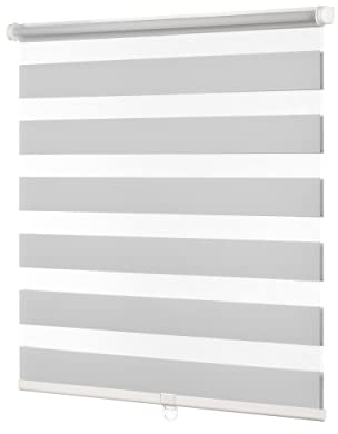 Ventanara® Doppelrollo schnurlos ohne Bohren Klemmfix Fenster Duo Rollo inklusive Montagematerial (hellgrau, 100 x 150 cm)