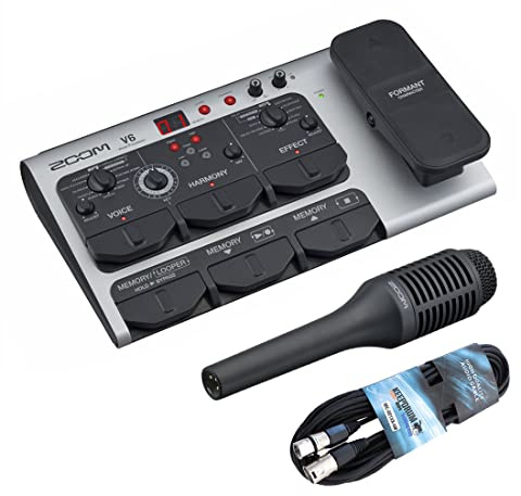 Zoom V6-SP Effektgerät für Gesang + SGV-6 Gesangsmikrofon + keepdrum XLR-Kabel