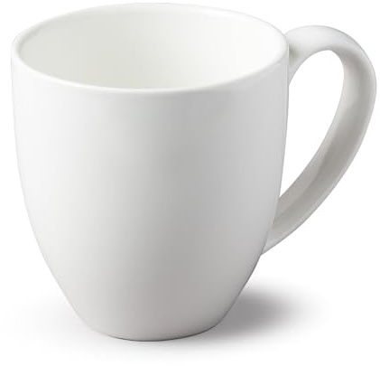 Large Coffee Mug, Big 1 Pint Conical Shape Mug Perfect for Tea, Soup, and Coffee, 100% Porcelain - White