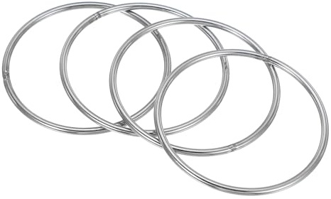PATIKIL 4 Stück 4x90mm Metall O-Ringe, 304-Edelstahl O-Ring, geschweißte Rundringe, Taschenzubehör, Metallringe, DIY-Zubehör für Gürtel, Nähen, Hundehalsbänder, Karabiner, Gurtbänder