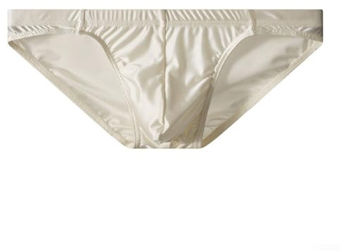 Mini slip en soie glacée pour homme - Respirant - Taille basse - Tissu extensible - Pour un usage quotidien - XL Beige