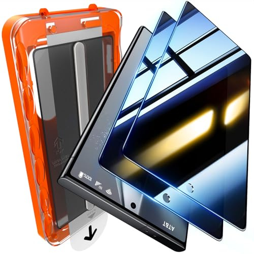 UniqueMe per S24 Ultra Pellicola Protettiva Privacy - 2 Pezzi Vetro Temperato Privacy per Samsung Galaxy S24 Ultra Vetrino, Anti-Spia, Rimozione Automatica Della Polvere, Installazione Facile e Veloce