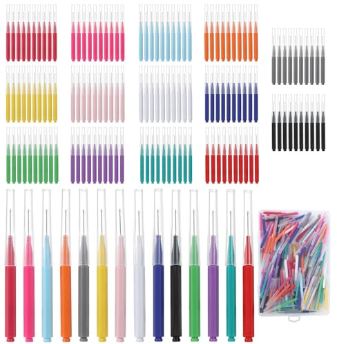 140 cepillos interdentales, cepillos interdentales en 14 colores, con estuche, reutilizables y flexibles para limpieza dental, aparatos dentales, aparatos ortopédicos, limpieza bucal