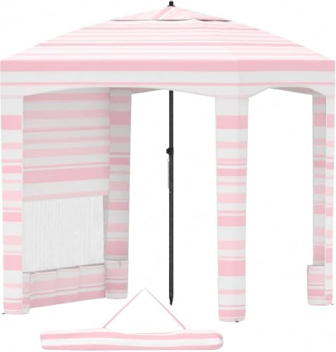 SOARS Tenda da Spiaggia Portatile con Parete Rimovibile 185x185 cm | Tenda da Mare Regolabile in Altezza, Parasole con Tasche Portaoggetti e Borsa da Trasporto, per Campeggio e Picnic