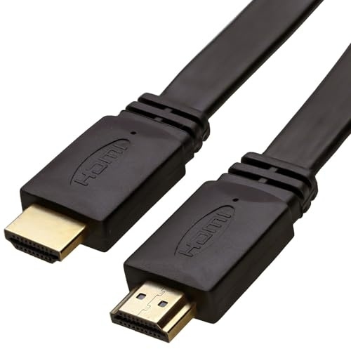 kenable Flat HDMI Cable 4K 60Hz High Speed Ultra HD TV Lead Gold Plated 1.5m Black
