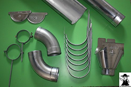 Dachrinnenset 4 m lang Titanzink in 3 Größen (klein)