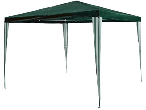 SONLEX Garten Pavillon 3 x 3 m, wasserdicht, inklusive Heringe, Abspannseile, Eckverbinder, Material PE-Plane 110 g/m², Metallgestänge lackiert, Stecksystem Montage ohne Werkzeug, grün