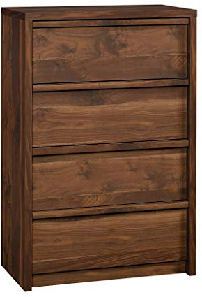 Sauder Harvey Park 4-Drawer Chest, Grand Walnut finish