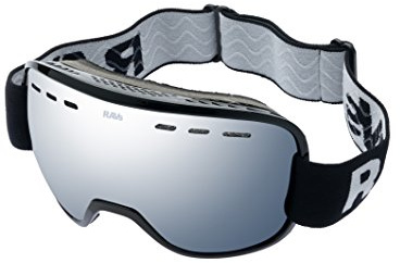 Ravs by Alpland Skibrille Schutzbrille Snowboardbrille Silber gespiegelt Doppelglas Helmkompatibel