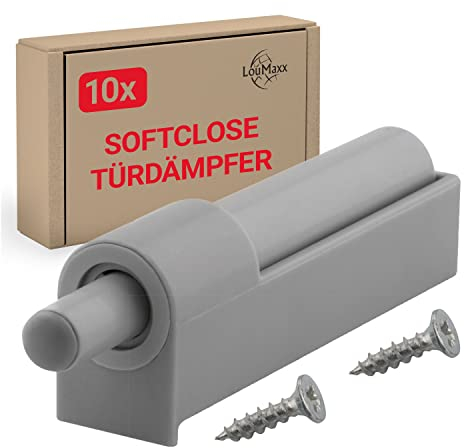 LouMaxx Softclose Türdämpfer Schrank 10er Set – ideal zum softclose nachrüsten bestehender Möbel – Schranktür Dämpfer für sanftes, leises Schließen und Schutz vor knallenden Türen, inkl. Schrauben