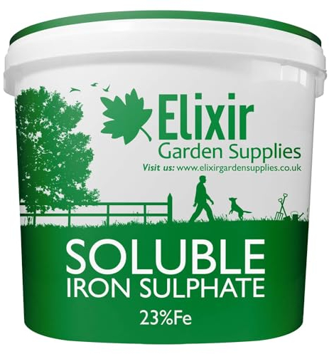 Elixir Gardens 23% FE Soluble Iron/Ferrous Sulphate | Lawn Tonic & Grass Green-Up| 5kg Tub | Makes 400L of Liquid Feed