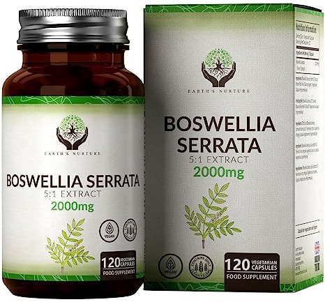 EN Weihrauchkapseln | Weihrauchkapseln Hochdosiert 120 Kapseln - Weihrauch 2000mg pro Kapsel | Boswellia Serrata | Milch-, Allergen- und Glutenfrei | Hergestellt in ISO Zertifizierten Betrieben