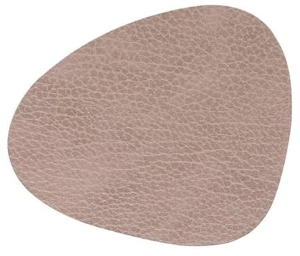 LindDNA Glasuntersetzer Curve aus recyceltem Hippo Leder in der Farbe Warm Grey mit Einer Größe von 11x13cm, 990227