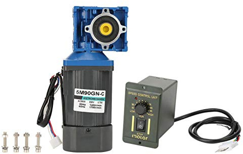 220V 90W Schneckengetriebemotor Gleichstromgetriebemotor mit Selbsthemmung für Mini-Winden und andere Gelegenheiten(60k)