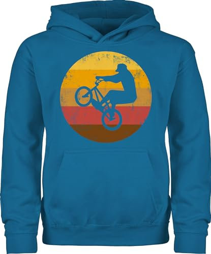 Kinder Hoodie Jungen Mädchen - Sport Kleidung - Radsport Geschenk BMX Fahrer Geschenk Radfahrer I - 116 (5/6 Jahre) - Himmelblau - geschenke für fahrradliebhaber hoody 25. geburtstag rad pullover
