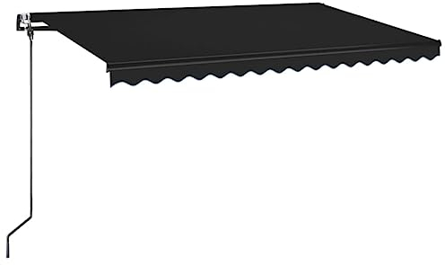 vidaXL Gelenkarmmarkise Automatisch Markise Balkonmarkise Sonnenmarkise Sonnenschutz Sichtschutz Terrasse Garten Balkon 400x350cm Anthrazit