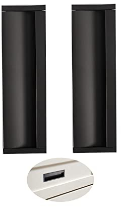 2 Stück Eingebetteter Griff, Einbau Möbelgriff Verdeckte Schubladenschrank Kleiderschrank Griff für Schiebetüren Schubladen Zimmertüren (128mm/5in,Black)