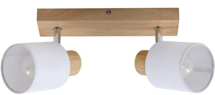 Lindby Strahler Wanessa (Modern) aus Holz (2 flammig, E14) - Deckenlampe Deckenleuchte Lampe Spot Wohnzimmerleuchte