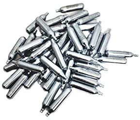 3Skull 12 Gram CO2 Cartridges for Paintball and Airsoft, Silver - Pack of 100