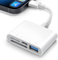Adattatore Lettore di Schede SD iPhone,Adattatore 4 in 1 per Lettore di Schede SD/TF con Porta di Ricarica, Adattatore USB OTG per iPhone 14 12 13 11 X XS/XR/8/7/iPad