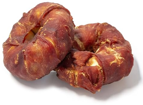 Bontoy 2 Donuts ummantelt mit Entenfleisch Größe L I ca. 200g I Kauspass für den Hund I Leckerli I Belohnung