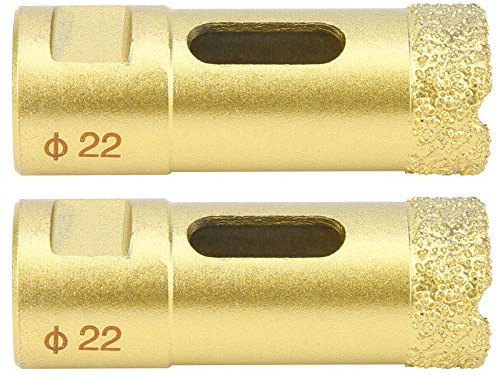 2 Pezzi Apri Foro Diamantato, a Tazza Diamantata 22 Mm Carotatrice Diamantata M14 a Tazza Punta da Trapano per Brasatura per Piastrelle Marmo Vetro Granito Foratura