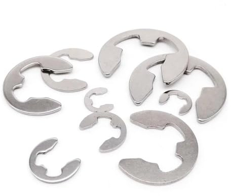 Rondelle di fissaggio 10/50/100 pz M1.2 M1.5 M2 M3 M3.5 M4 M5 M6 M7 M8 a M16 In Acciaio Inox Sliver Washer E Clip di Anello Elastico di Fissaggio rondella per Albero di Fissaggio (Size : M8 50pcs)