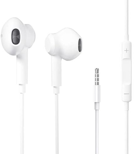 Tecatty 3,5 mm Jack in Ear Auriculares con Cable de Micrófono y Control de Volumen de Auriculares, Extra Bass, Hi-Fi Audio Auriculares Estéreo para iPhone/Pod/Pad/MacBook/MP3/MP4/Huawei/Samsung