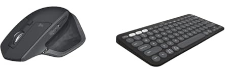 Logitech MX Master 2S Bluetooth Edition Wireless Mouse, Multi-Surface, Hyper-Fast Scrolling & Pebble Keys 2 K380s, Multi-Device Bluetooth Wireless Keyboard with Customisable Shortcuts