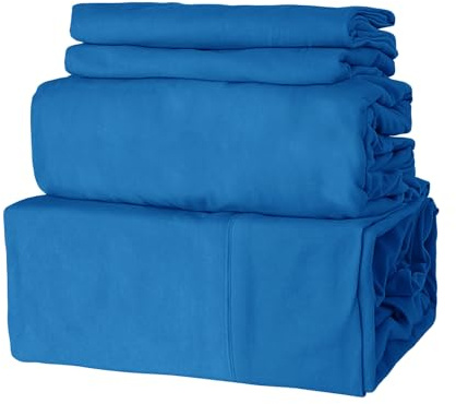 Marquess Flannel Sheet Set-Soft & Comfortable Bedding Sheet, Easy Care Ultra Warm & Luxurious 4-Piece Bedding Collection (Sapphire Blue, Full)
