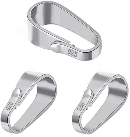 My-Bead 5 stycken collierslingor 925 sterlingsilver 9 mm kontakt för kedjehängsmycke berlock berlock berlock öglor smycken stängning gör-det-själv