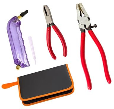 F Fityle Tile Cutting Pliers Mosaic Tile Pliers Heavy Duty Stable Glass Cutter Tools Kit Tile Pliers for Fused Glass Breaking Tiles